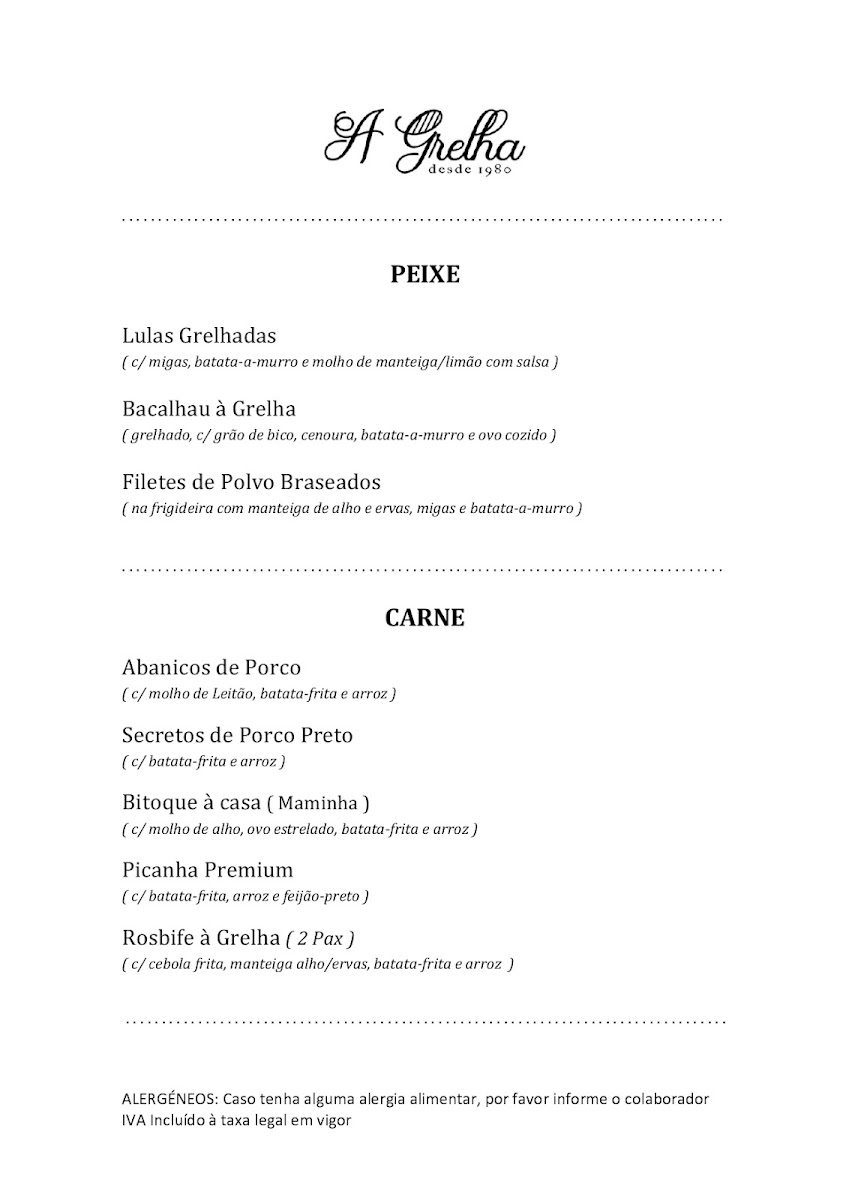 Menu A Grelha Restaurante-1